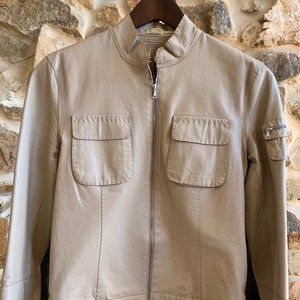Max Studio Special Edition Taupe Leather Jacket